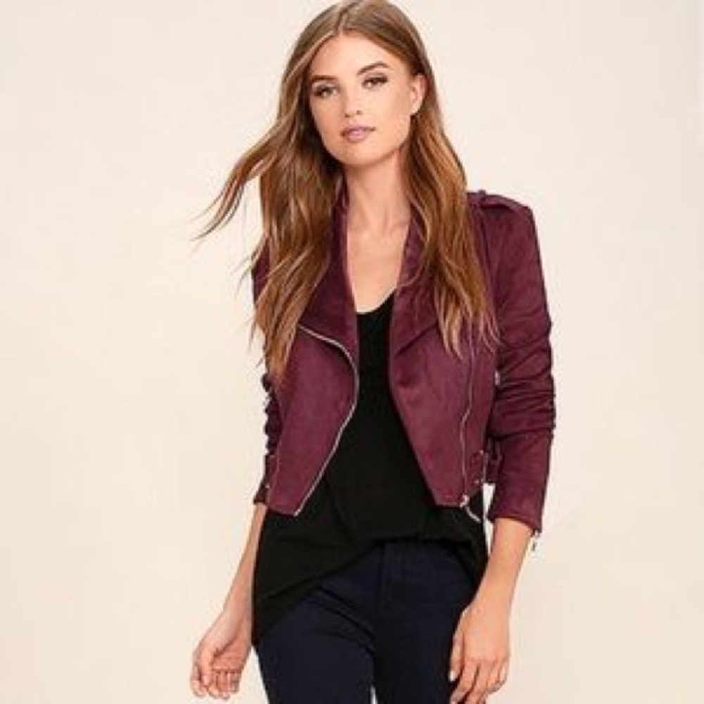 NWT Lulus Moto Jacket in Burgundy